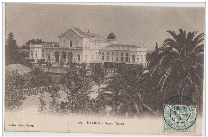 CPA 83 HYERES Le Grand Casino 1904 - Hyeres