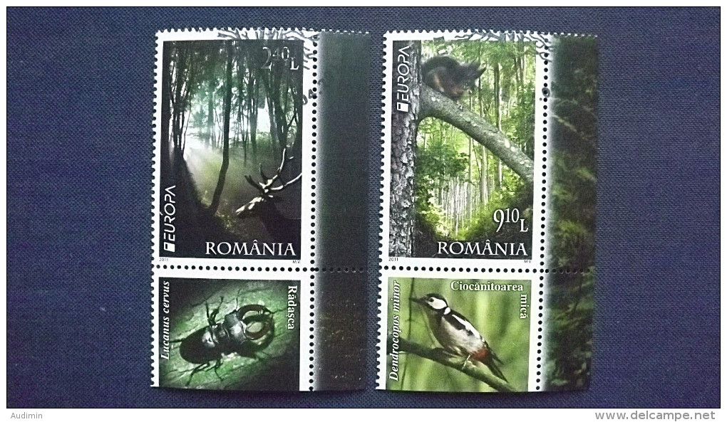 Rumänien 6522/3 Oo/ESST, EUROPA/CEPT 2011, Wald - Altri & Non Classificati