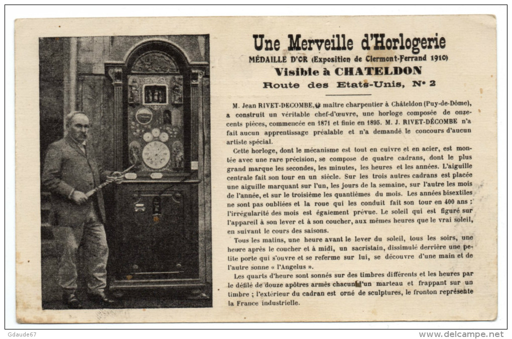 CHATELDON (63) - UNE MERVEILLE D'HORLOGERIE VISIBLE à CHATELDON - Chateldon