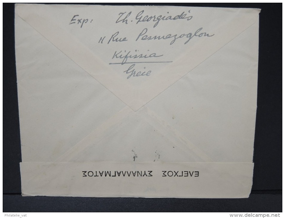 GRECE - ENVELOPPE DE KIFISSIA POUR LA FRANCE 1939 AVEC BANDE DE CONTROLE DU CHANGE    A VOIR  LOT P3663 - Cartas & Documentos