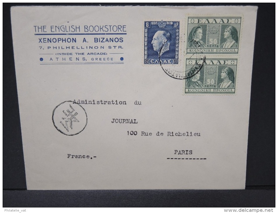 GRECE - ENVELOPPE DE ATHENES  POUR LA FRANCE 193..    A VOIR  LOT P3664 - Covers & Documents