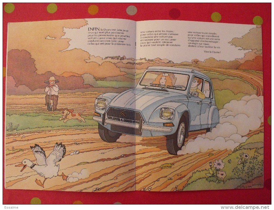 Catalogue publicitaire dessiné pour la citroën Dyane. 16 pages 1972