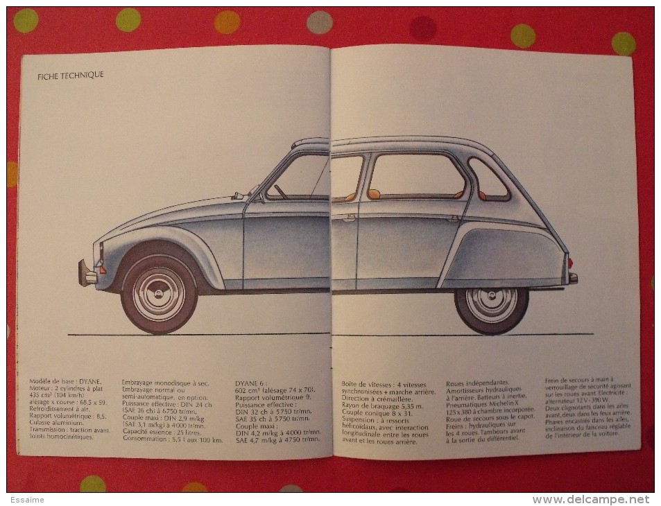 Catalogue publicitaire dessiné pour la citroën Dyane. 16 pages 1972