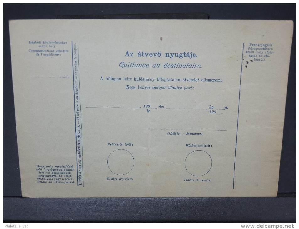 HONGRIE - ENTIER POSTAL BULETTIN D EXPEDITION  1918 DE VERSECZ POUR LAUSANNE ( Timbres Enleves)  A VOIR  LOT P3674 - Enteros Postales