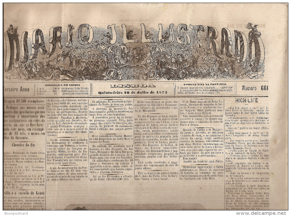 Lousã - Jornal "Diario Illustrado" Nº 661 De 16 De Julho De 1874. Coimbra. - Magazines