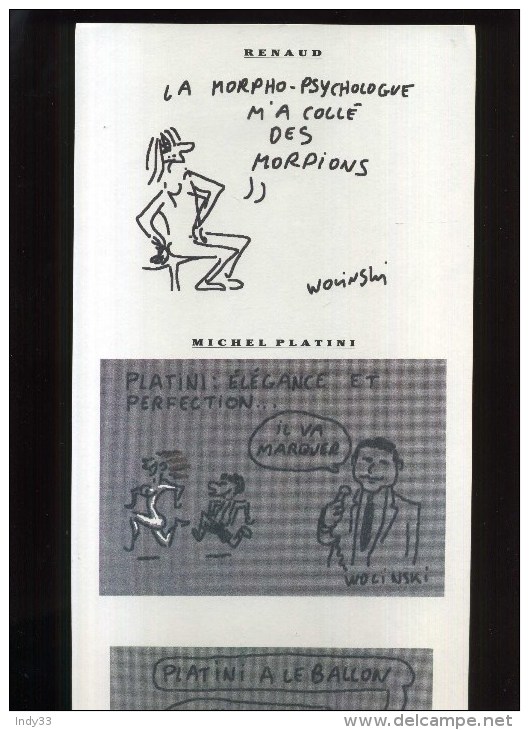 -   RENAUD PAR WOLINSKI . PLANCHE LIBRE D´UN PORTFOLIO CANAL + . 1989 . - Wolinski