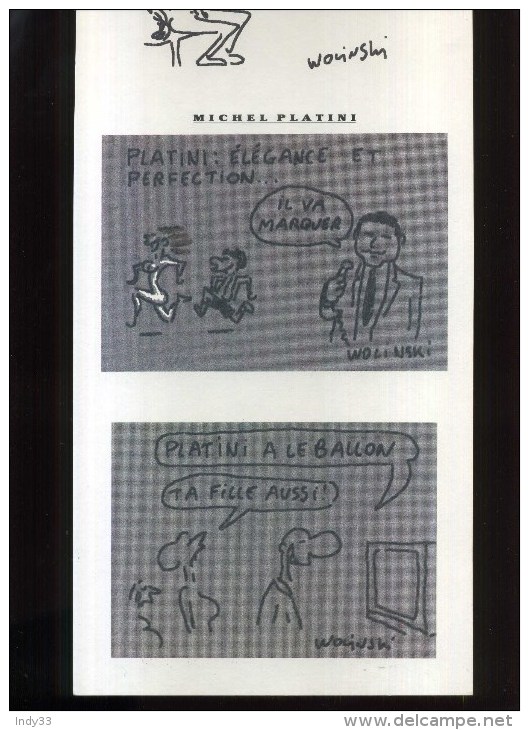 -   RENAUD PAR WOLINSKI . PLANCHE LIBRE D´UN PORTFOLIO CANAL + . 1989 . - Wolinski