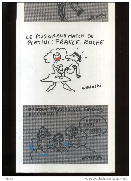 -  PLATINI PAR WOLINSKI . PLANCHE LIBRE D´UN PORTFOLIO CANAL + . 1989 . - Wolinski