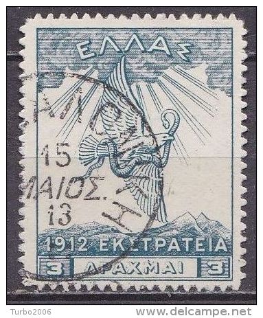 GREECE 1913 Campaign Of 1912 3 Dr. Blue  Porous Paper Vl. 319 B - Gebruikt