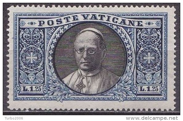 VATICAN CITY 1933 Pope Pius XI 1.25 L Blue / Black Mi. 31 MH - Ungebraucht