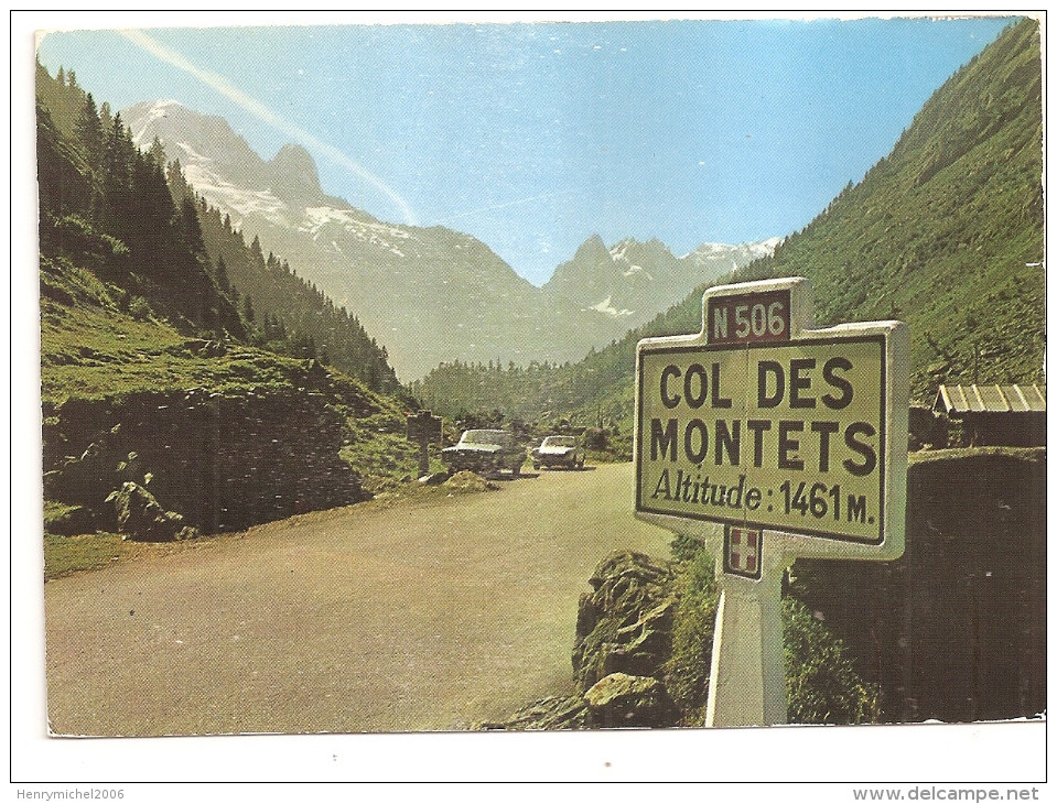 Haute Savoie - 74 - Le Col Des Montets Sur La National N 506 En 1971 , Borne Kilométrique - Chamonix-Mont-Blanc