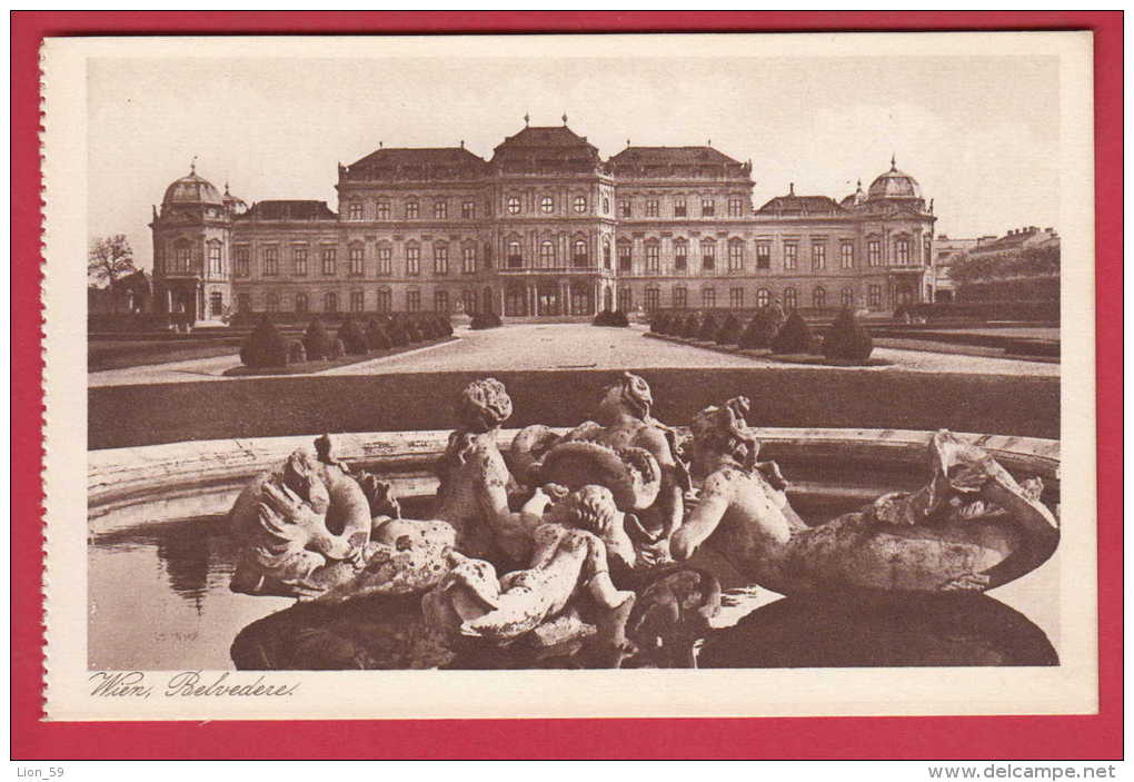 168738 / Vienna Wien IV - SCHLOSS BELVEDERE , FOUNTAIN NUDE MERMAID STATUE  - Austria Österreich Autriche - Belvedere