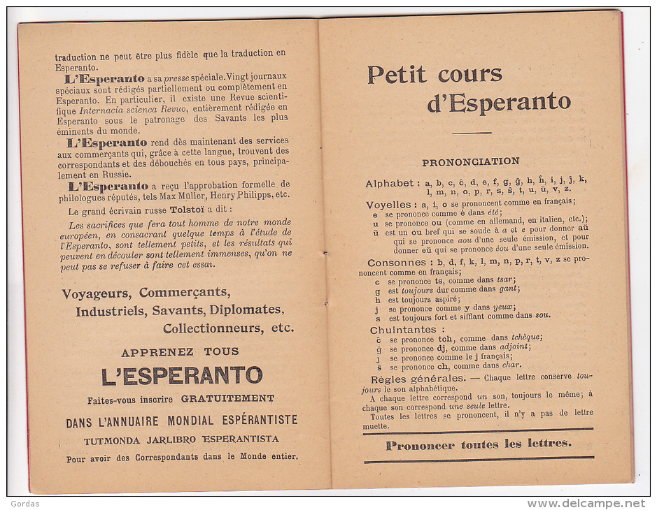 Esperanto - Premier Manuel - 1906 - Brochure - Esperanto