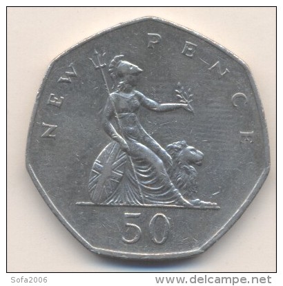 GREAT BRITAIN-50 NEW PENCE-1979. - 50 Pence