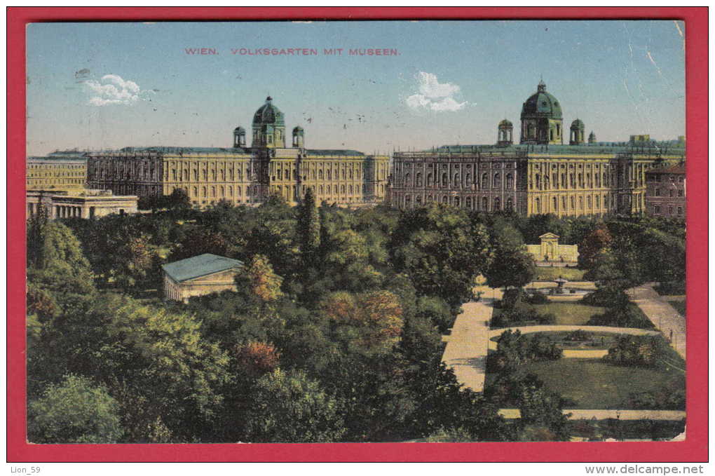 168753 / Vienna Wien - VOLKSGARTEN MIT MUSEEN - USED 1928 ROUSSE BULGARIA  Austria Österreich Autriche - Museen