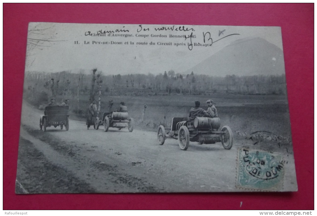 C P Coupe Gordon Bennet Circuit  D'auvergne  Le Puy De Dome Et La Route Du Circuit Apres La Baraque - PKW