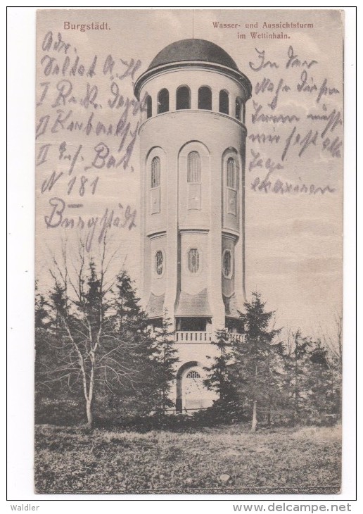 9112  BURGSTÄDT  -  AUSSICHTSTURM IM WETTINHAIN    ~ 1910 - Burgstädt