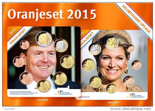 @Y@ Nederland  Oranje Set 2015      UNC  All 8 Coins. - Pays-Bas