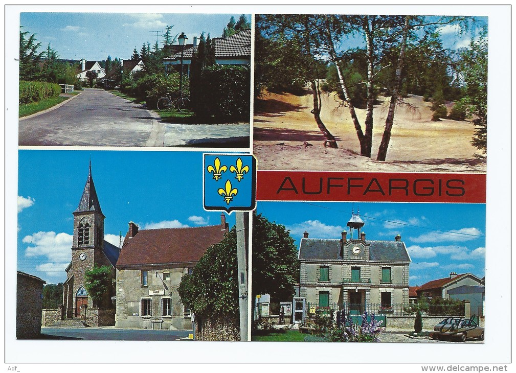 CP MULTIVUES AUFFARGIS, LES MAISONS DE FRANCE, LA SABLIERE, L'EGLISE ET LA POSTE, LA MAIRIE, YVELINES 78 - Auffargis