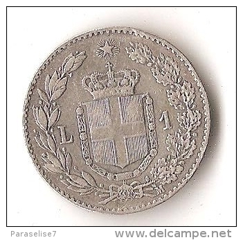 ITALIE  1 LIRA  1887  ARGENT - 1878-1900 : Umberto I.