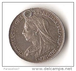 GRANDE - BRETAGNE  6  PENCE  1897  ARGENT  VICTORIA - H. 6 Pence
