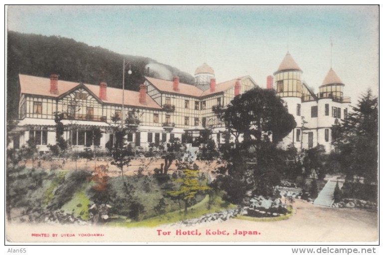 Kobe Japan, Tor Hotel Exterior View On C1900s Vintage Postcard - Kobe