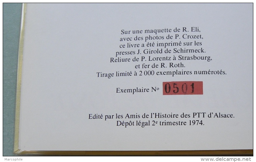 FRANCE /1974 HISTOIRE POSTALE D ALSACE / EX. NUMEROTE  (ref CAT5) - Filatelia E Historia De Correos