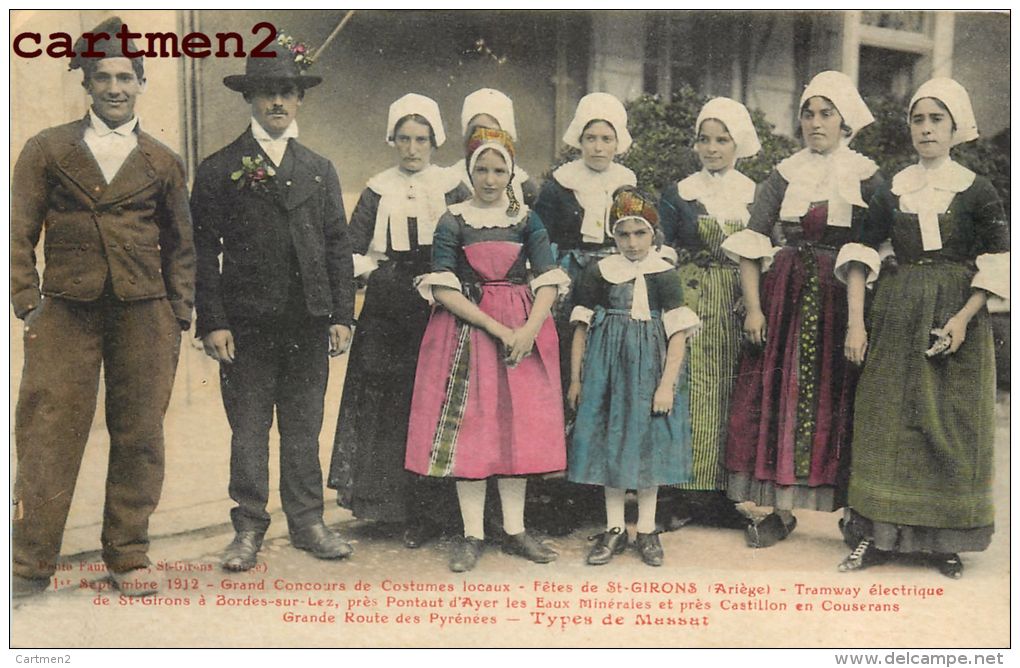 CONCOURS DE COSTUMES LOCAUX A SAINT-GIRONS TYPES DE MASSAT COSTUME FOLKLORE 09 ARIEGE - Saint Girons