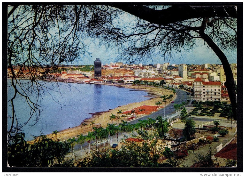 Sp375 ANGOLA (1896! Military Official Infantary 1807) MILITARIA Uniforms Luanda Bay Landscape Postcard Portugal - Militaria