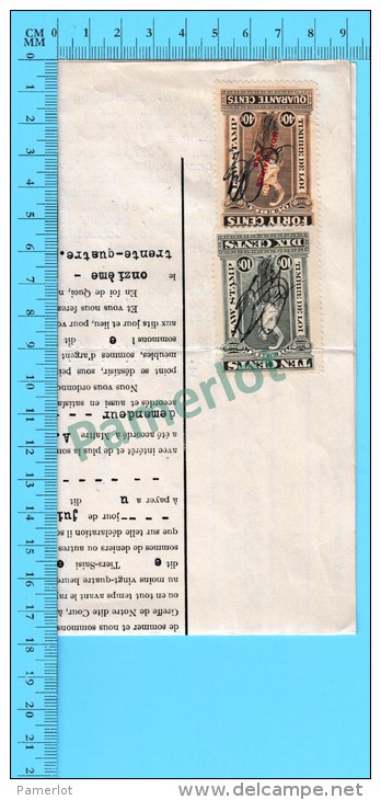 Timbre Taxe Sur Document 1934 ( Law Stamp QL #56, #76 SurSaisie-Arret , Sherbrooke P. Quebec ) - Fiscali