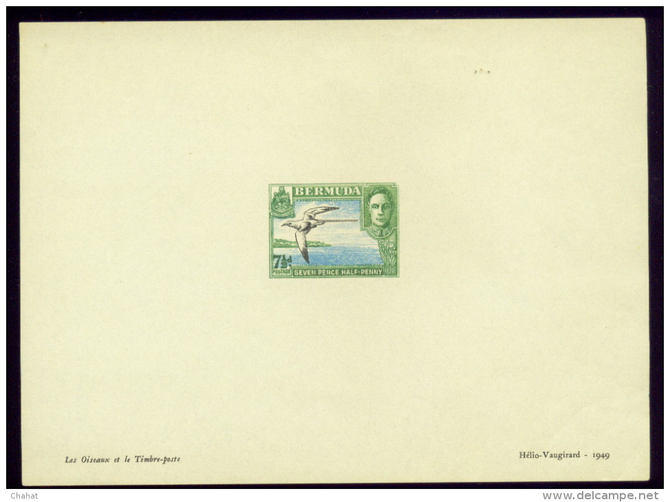 BIRDS-WHITE TAILED TROPIC BIRD-DIE PROOF-BERMUDA-1941-WITH PHOTO NEGATIVE-RARE-MNH-DCN-119 - Marine Web-footed Birds