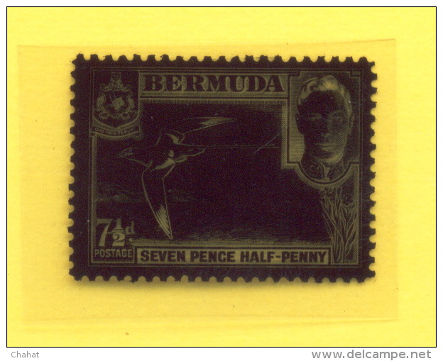 BIRDS-WHITE TAILED TROPIC BIRD-DIE PROOF-BERMUDA-1941-WITH PHOTO NEGATIVE-RARE-MNH-DCN-119 - Marine Web-footed Birds