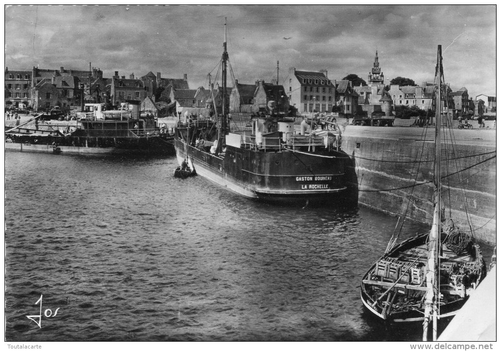 CPSM 29  ROSCOFF LE PORT ET LA PLAGE DE L EGLISE VUE AERIENNE 1957  Grand Format 15 X 10,5 Cm - Roscoff