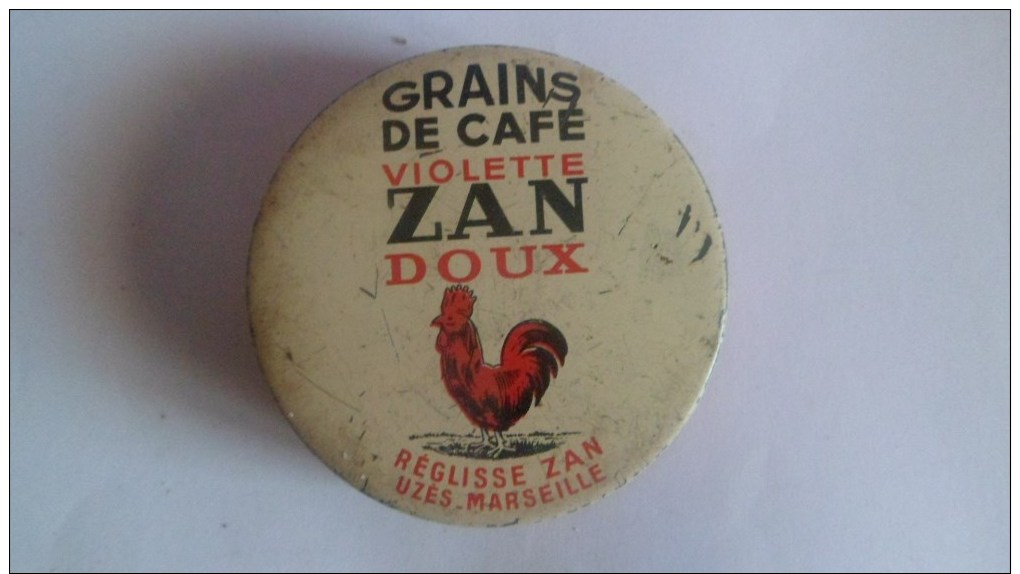 PUBLICITE..REGLISSE ZAN.GRAINS DE CAFE VIOLETTE ZAN DOUX. BOITE VIDE.6,5 CmX 6,5 Cm X 2 Cm - Boîtes