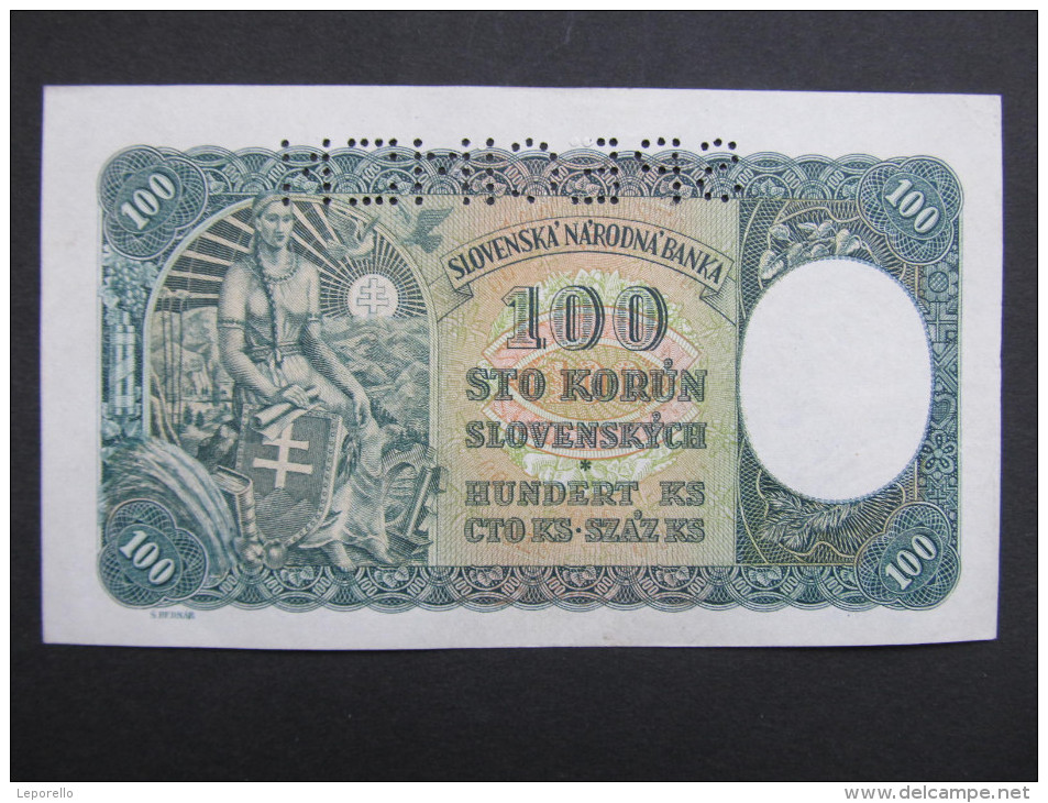 100 Korun Slovenskych 1939 SPECIMEN Cond 1-  /// T2006 - Slowakei