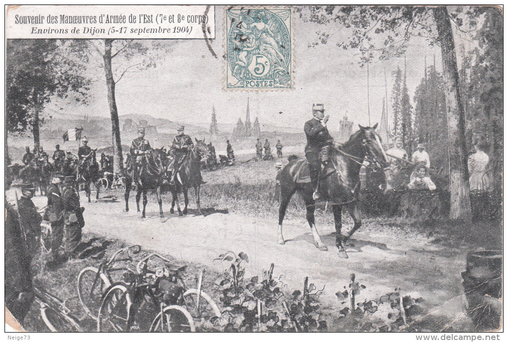 Cpa - Souvenir Des Manoeuvres D'armée De L'Est - (7°et 8°corps) - Environs De Dijon (5 Et 17 Septembre 1904) - Manovre