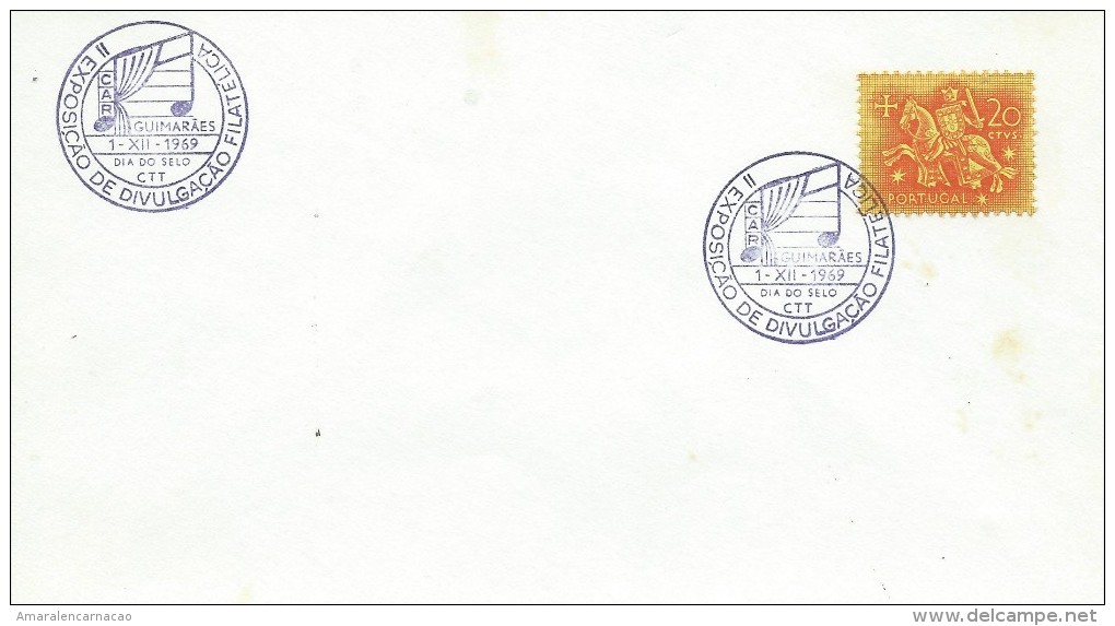 TIMBRES - STAMPS- MARCOPHILIE - PORTUGAL - II EXPOSITION PHILATELIQUE - CACHET GUIMARÃES - 01-12-1969 - Maschinenstempel (Werbestempel)