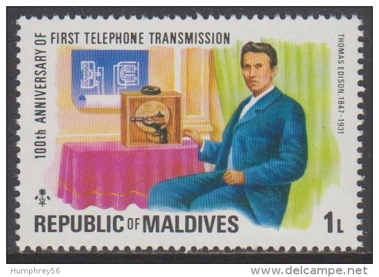 1976 - MALDIVES - Y&T 600 - Thomas Alva Edison (1847-1931) (MNH/**) - Maldive (1965-...)