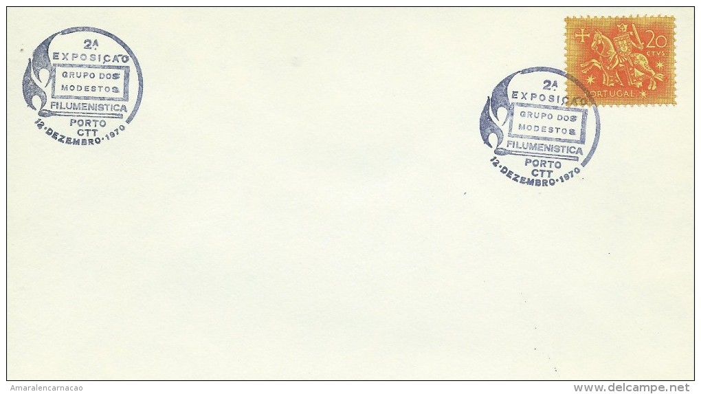 TIMBRES - STAMPS- MARCOPHILIE - PORTUGAL - II EXPOSITION PHILATELIQUE - CACHET PORTO - 12-12-1970 - Postal Logo & Postmarks