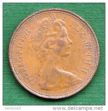 1 PIECE ANGLETERRE 2 NEW PENCE 1971 ELIZABETH II D. G. REG. F:D: +  N° 143 - 2 Pence & 2 New Pence