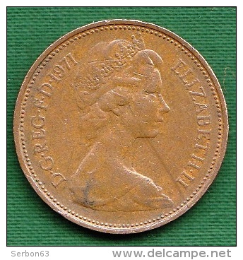 1 PIECE ANGLETERRE 2 NEW PENCE 1971 ELIZABETH II D. G. REG. F:D: +  N° 151 - 2 Pence & 2 New Pence