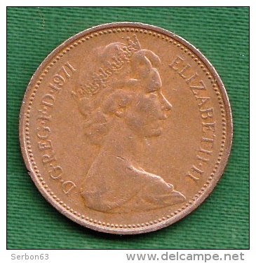 1 PIECE ANGLETERRE 2 NEW PENCE 1971 ELIZABETH II D. G. REG. F:D: +  N° 152 - 2 Pence & 2 New Pence