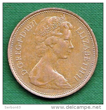 1 PIECE ANGLETERRE 2 NEW PENCE 1971 ELIZABETH II D. G. REG. F:D: +  N° 156 - 2 Pence & 2 New Pence