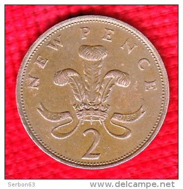 1 PIECE ANGLETERRE 2 NEW PENCE 1975 ELIZABETH II D. G. REG. F:D: +  N° 159 - 2 Pence & 2 New Pence