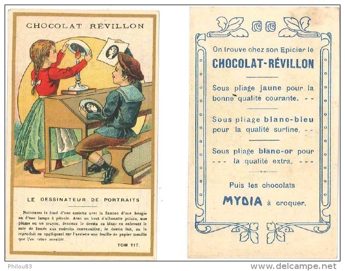 Chocolat Revillon Image Chromo Le Dessinateur De Portrait - Revillon