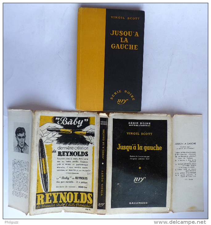 LIVRE POLICIER  NRF GALLIMARD Avec JACQUETTE N° 0033  06-1949 - JUSQU´A LA GAUCHE - VIRGIL SCOTT - NRF Gallimard