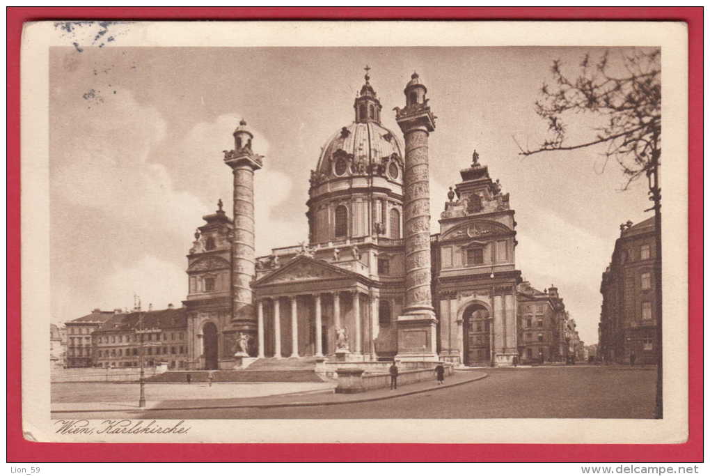 169051 / Vienna Wien IV  - KARLSKIRCHE (St. Charles's Church) Is A Baroque Church USED 1925 Austria Österreich Autriche - Kirchen