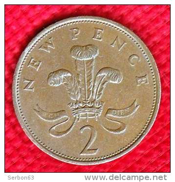1 PIECE ANGLETERRE 2 NEW PENCE 1980 ELIZABETH II D. G. REG. F:D: +  N° 167 - 2 Pence & 2 New Pence