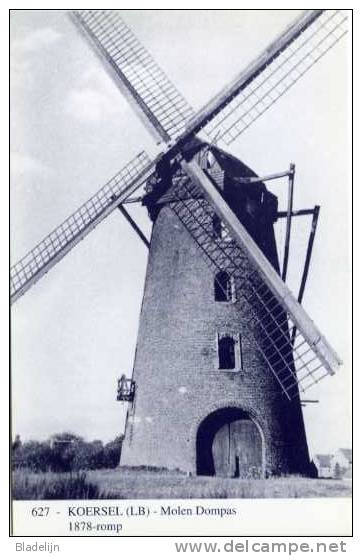 KOERSEL / Beringen (Limburg) - Molen/moulin - Prachtige Blauwe Prentkaart Ons Molenheem Van De Gewezen Molen Dompas - Beringen