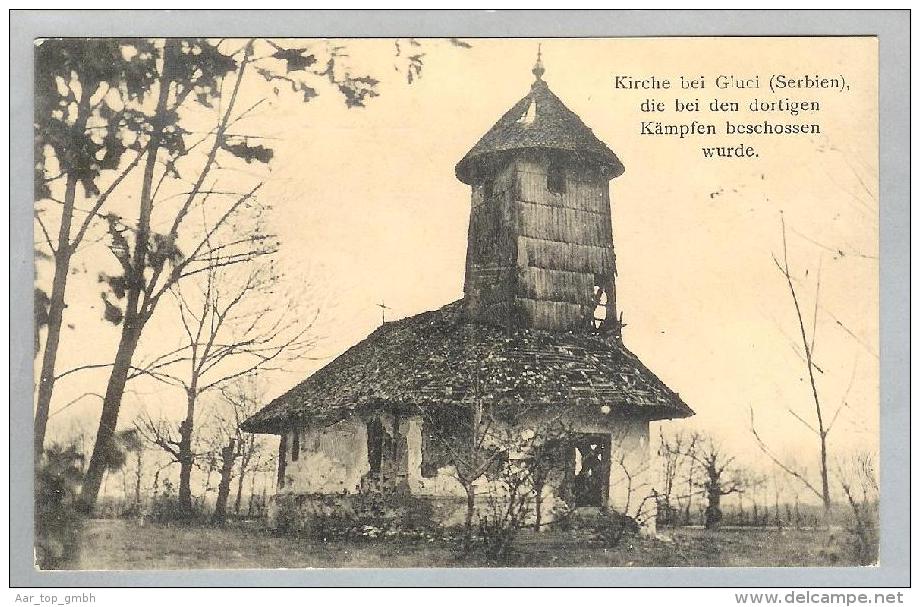 AK Serbien Gluci 1917-01-25 Foto Kirche J.Bellinger - Serbie